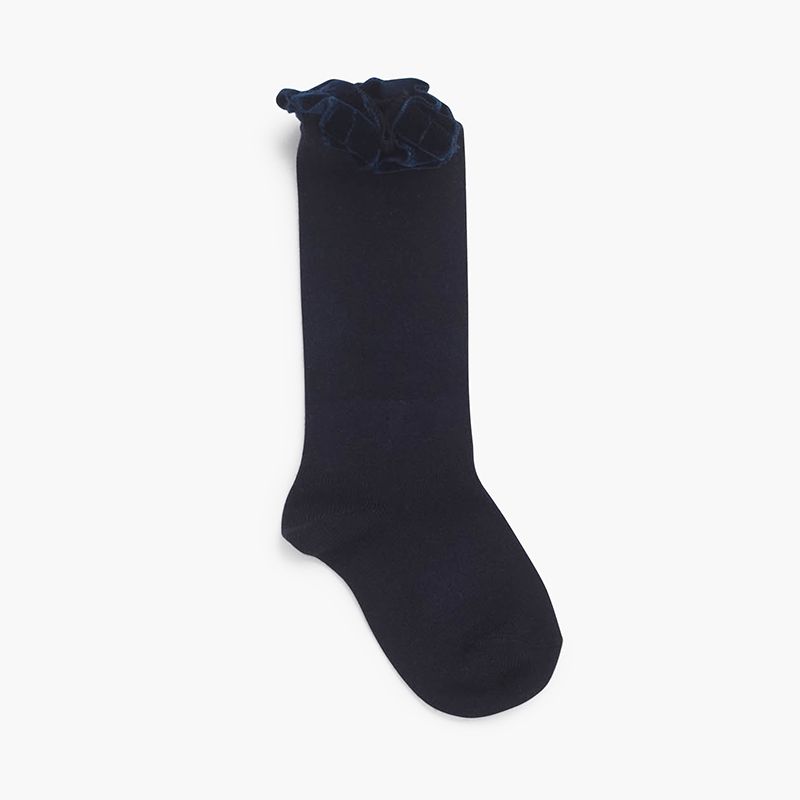 Velvet Ruffled Socks