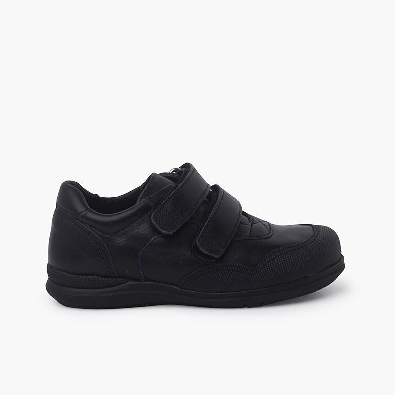Double riptape reinforced toe school shoes