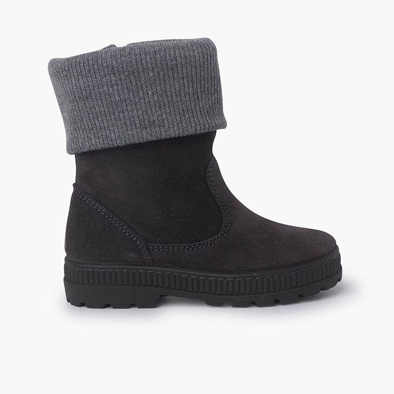 Children's Wool Collar Boots
