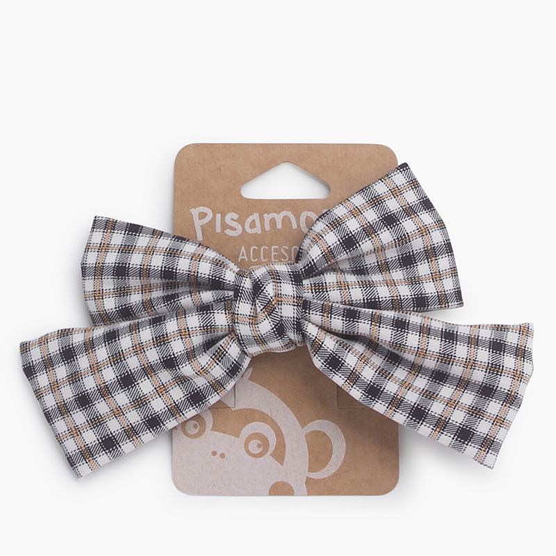 Hair clip with plaid bow