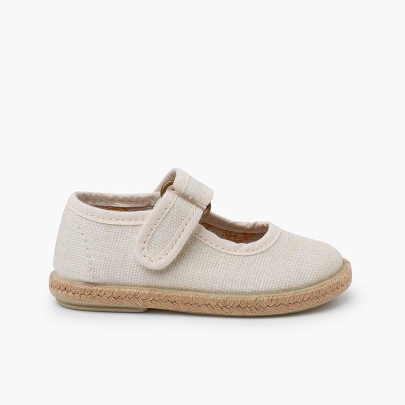 Ecological cotton Mary Janes with jute sole
