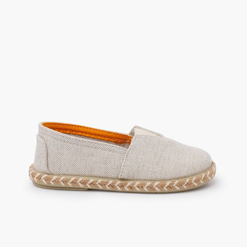 Bicolour jute espadrilles with elastic