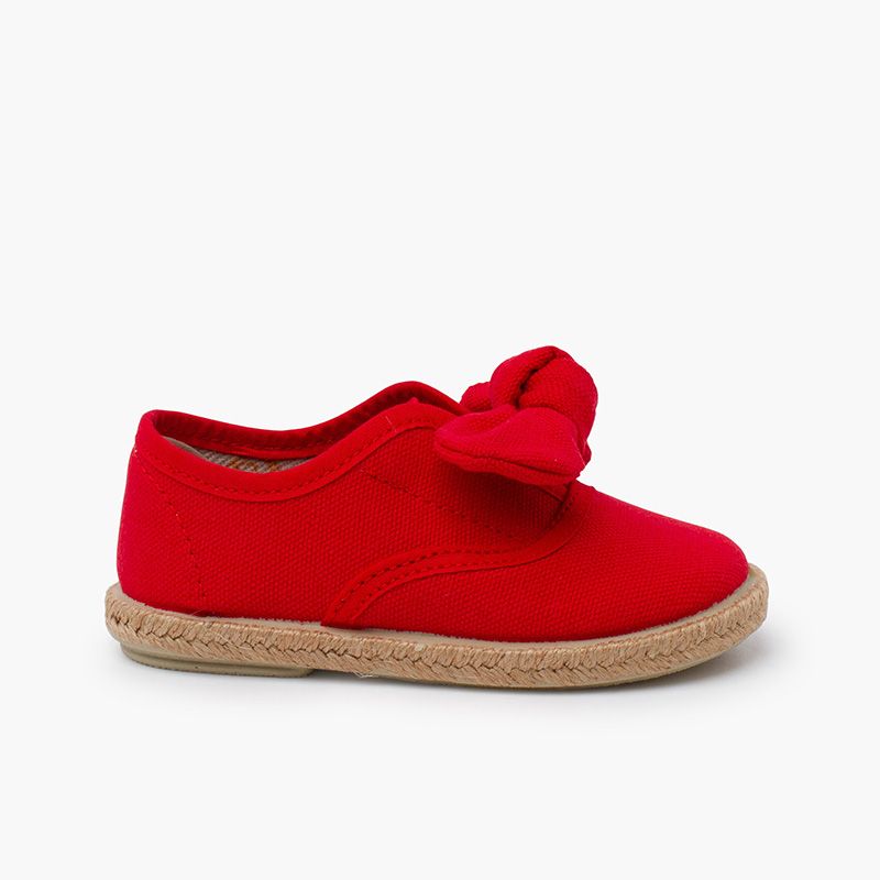 Jute sole bow trainers