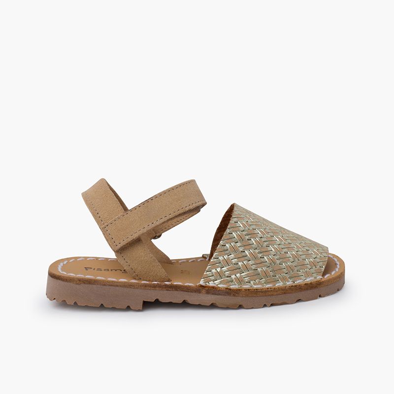 Avarcas Menorcan Sandals Metallic braided look 