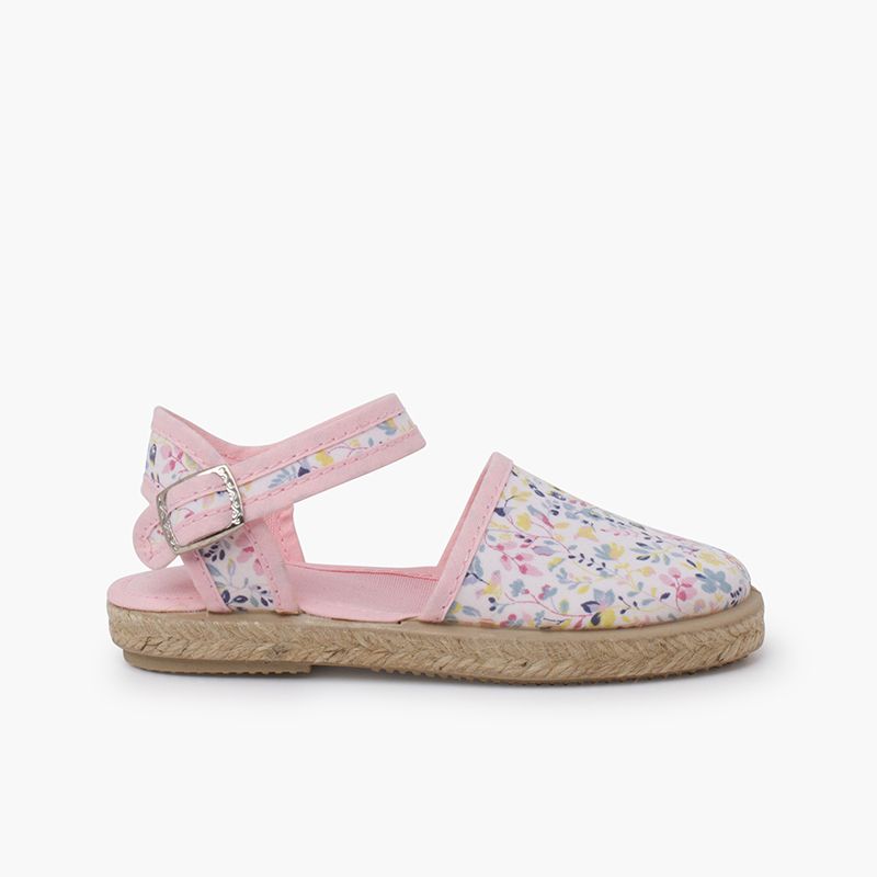 Floral espadrilles buckle fastening