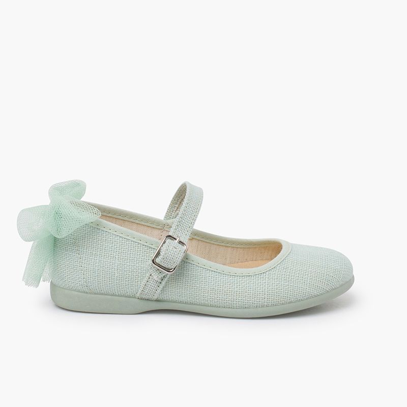 Ceremony Mary Janes with tulle back bow