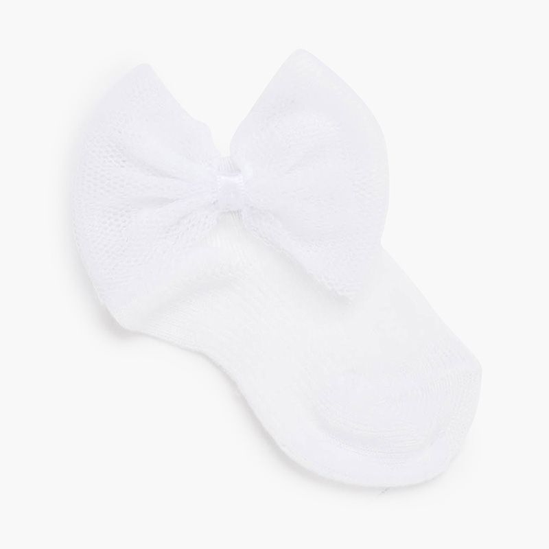 Ankle socks with tulle bow