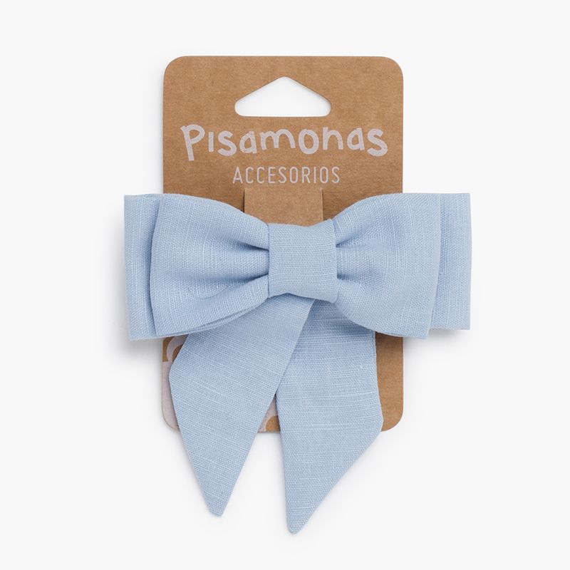Linen bow hair clip