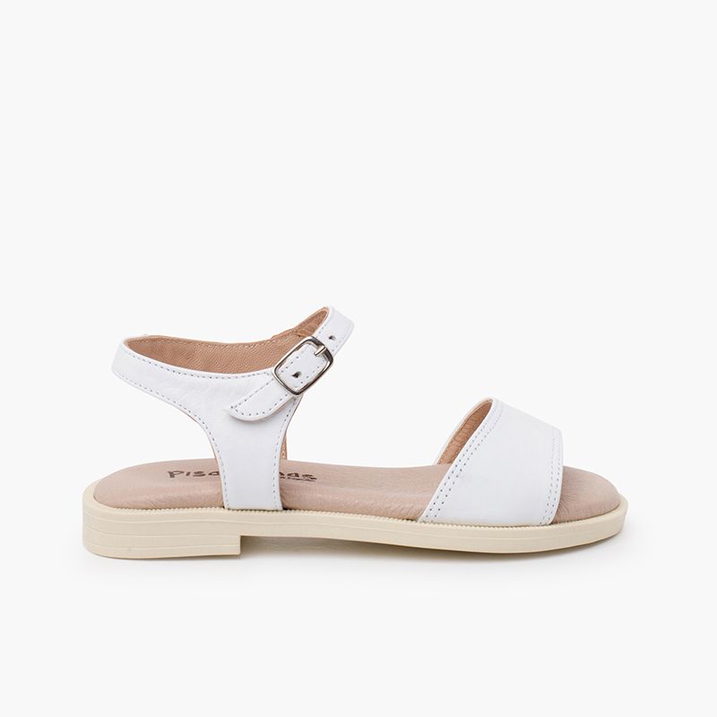 Low-cut upper leather sandals