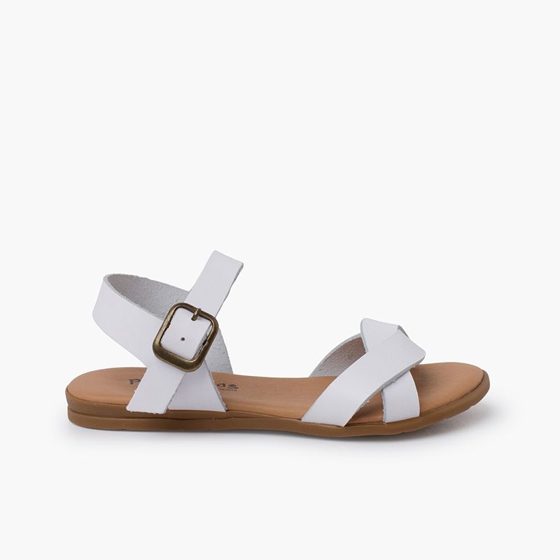 Girls' double interwined strap sandals