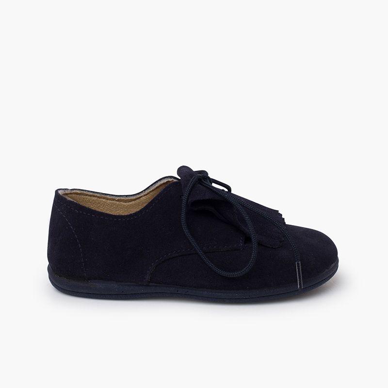 Suede Bluchers Fringed Tongue
