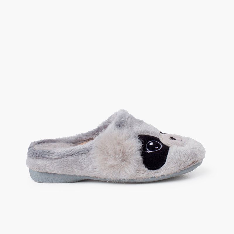 Clog-style panda slippers