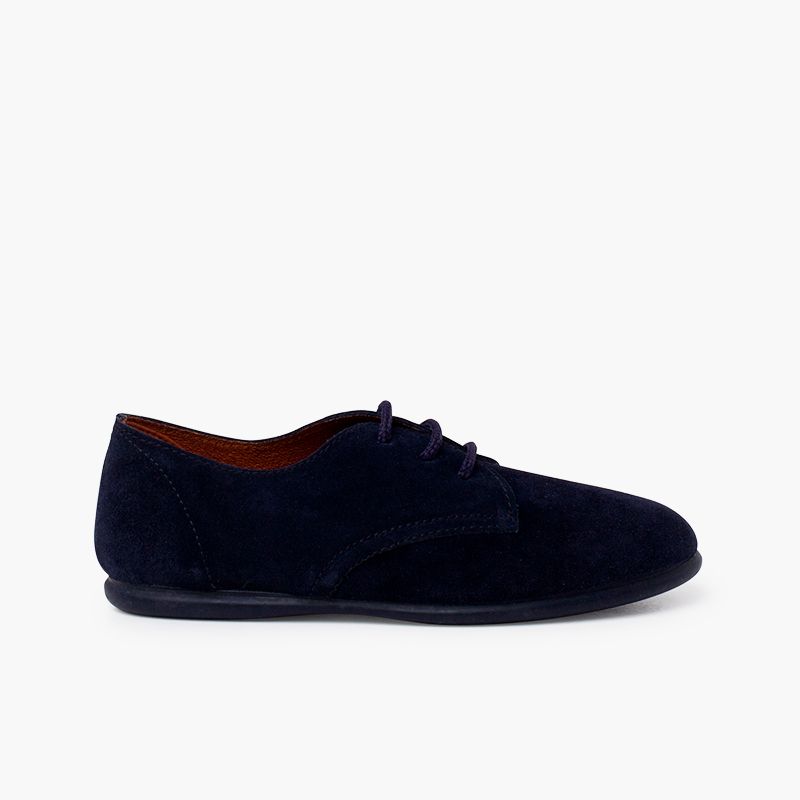 Suede lace-up derby shoes for children