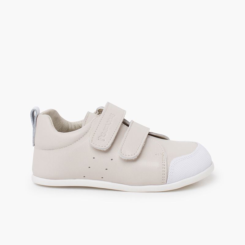 Soft trainers leather double hook-and-loop fastener