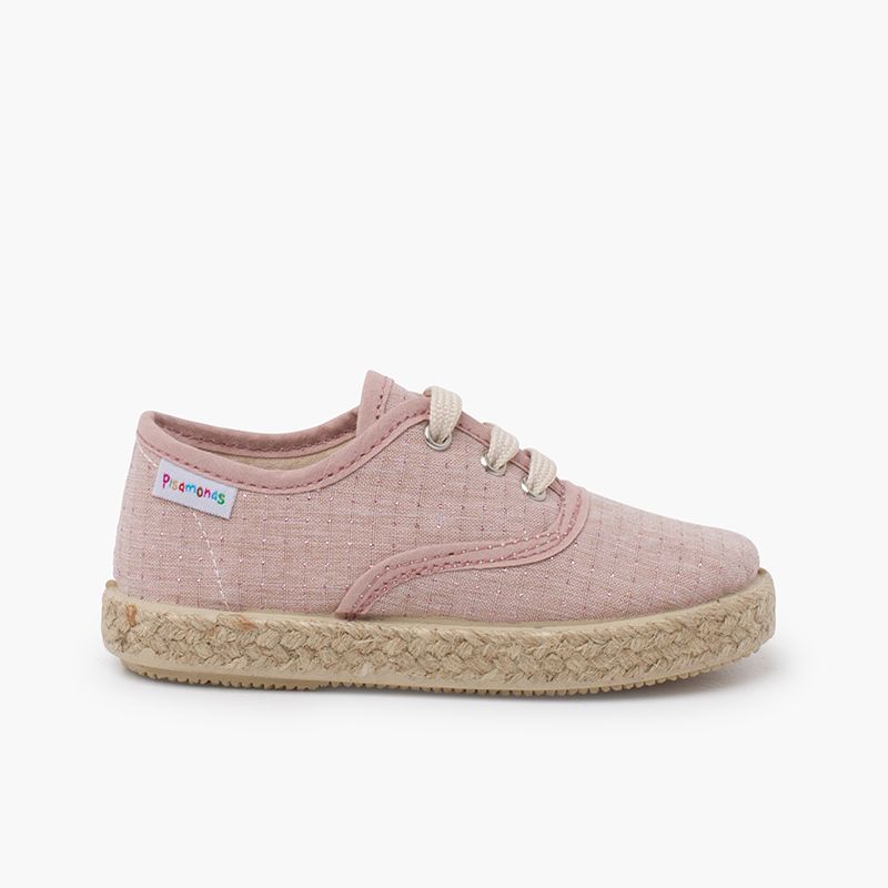 Trainers jute sole and shiny dots