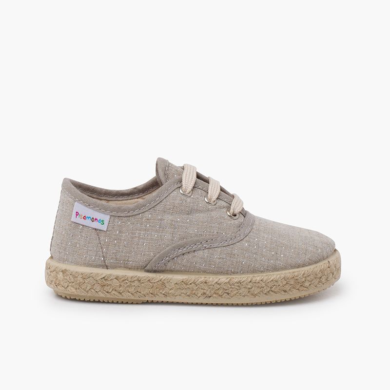 Trainers jute sole and shiny dots
