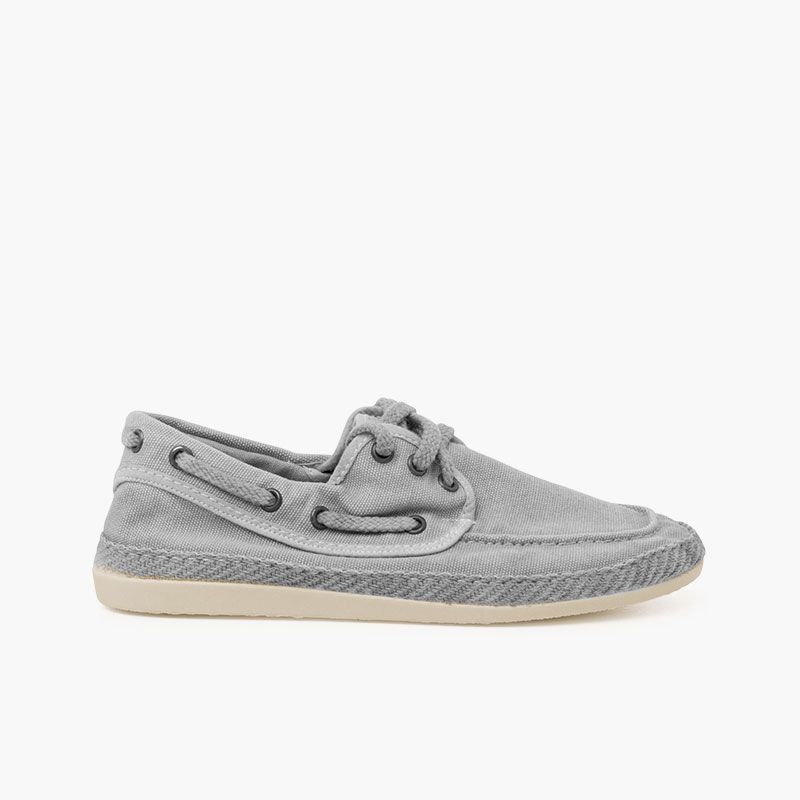 Boat shoes large sizes washed canvas