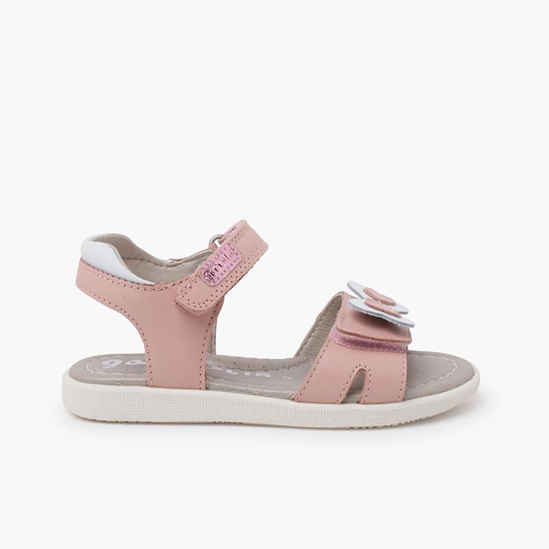 Garvalin sandals hook-and-loop closure hearts bow