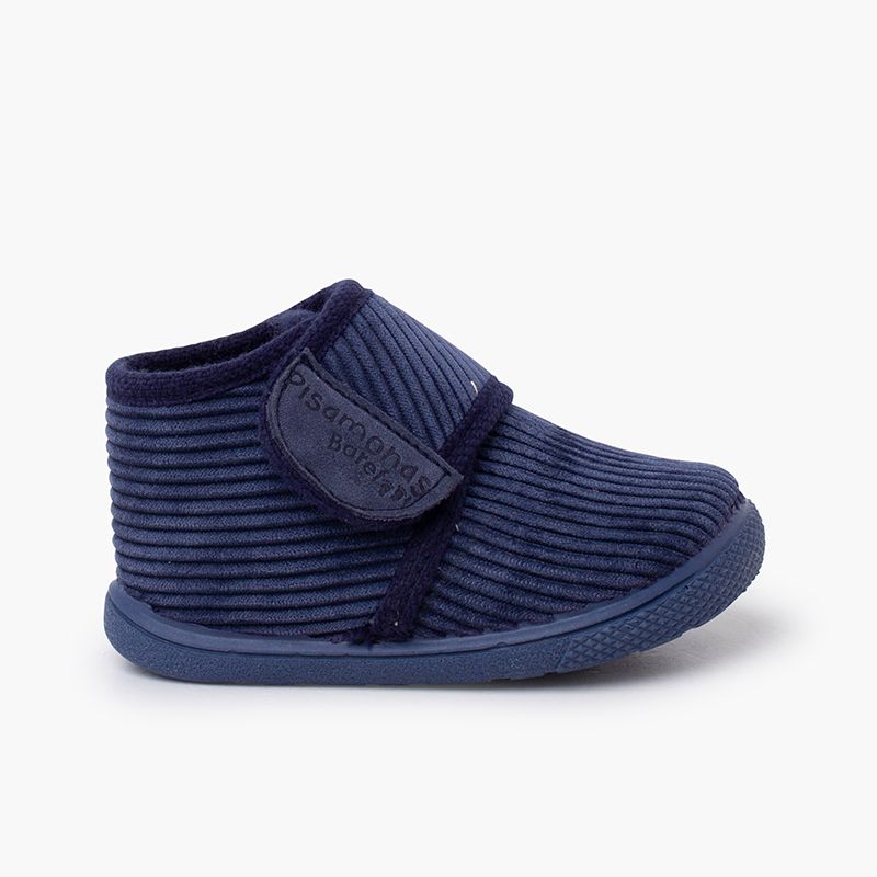 Barefoot Slippers Corduroy Hook-and-Loop Strap