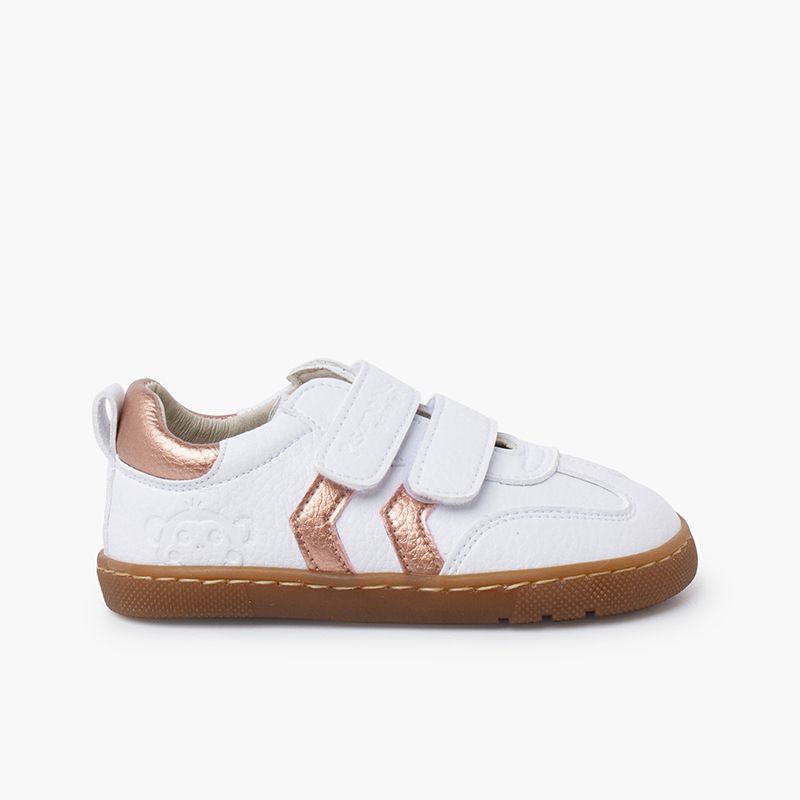 Barefoot trainers metallic side stripes