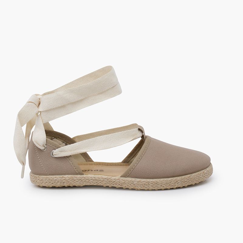 Valencian espadrilles with ribbons vegan leather