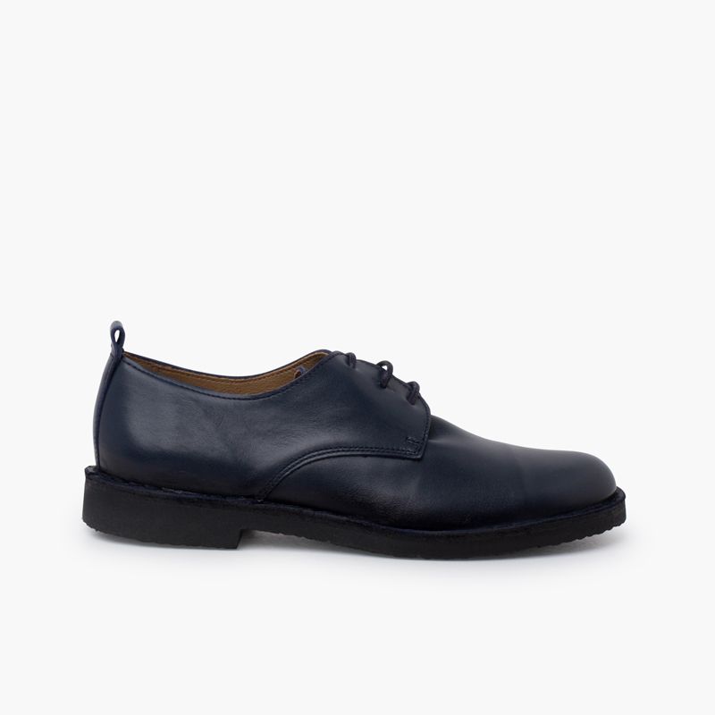 Boys' leather lace-up blucher shoes