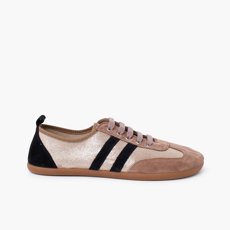 Combined barefoot trainers shine and stripes