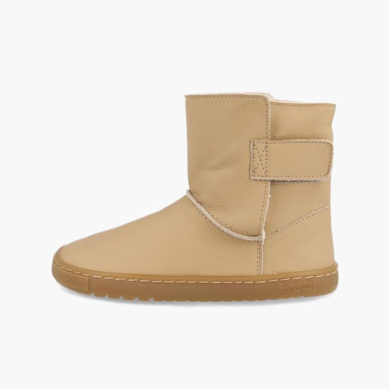 Girls’ barefoot leather boots hook-and-loop fastening