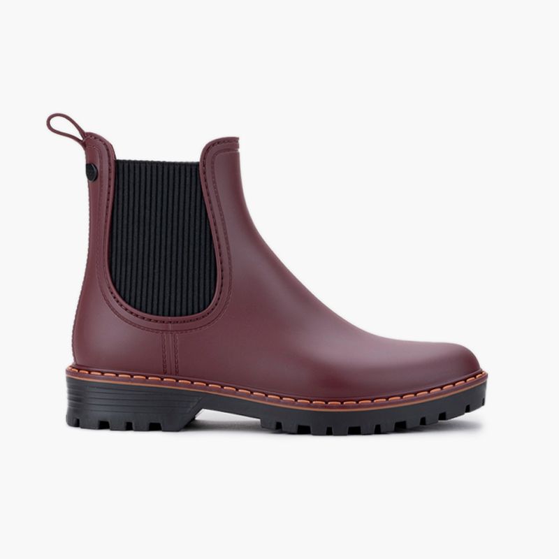 Women’s rain ankle boots track sole tri