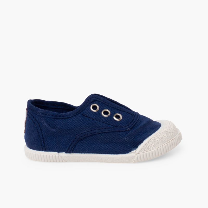 Barefoot canvas trainers without laces