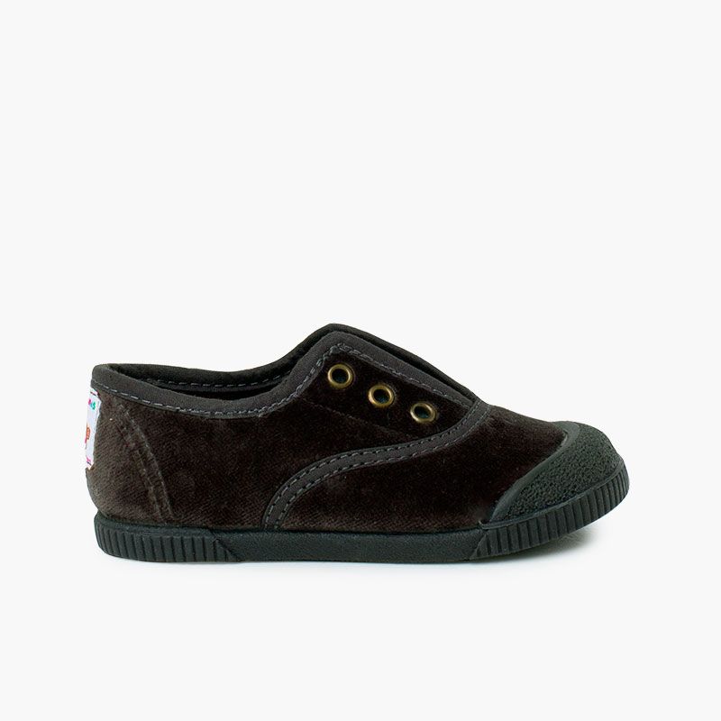 Velvet barefoot trainers without laces