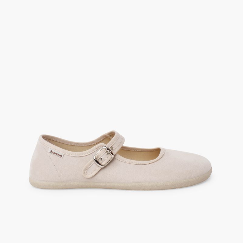 Barefoot suede-effect Mary Janes buckle women