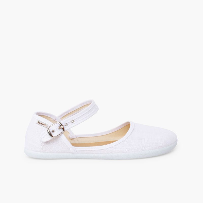 Low-cut barefoot Mary Janes women fine linen