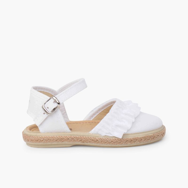 Girls’ espadrilles ruffle and buckle