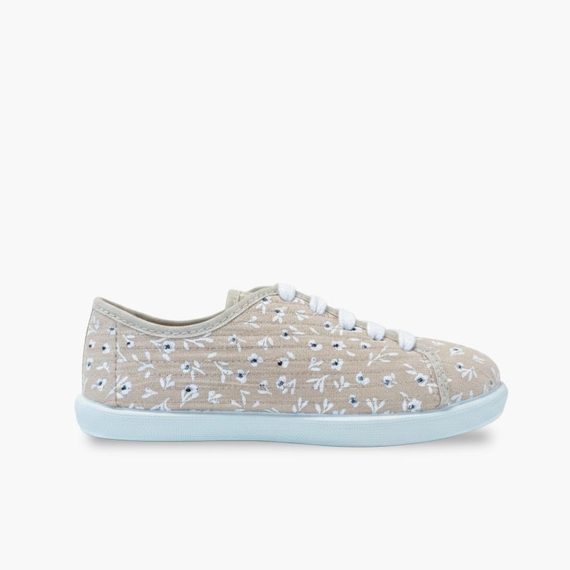 Girls’ lace-up trainers flowers