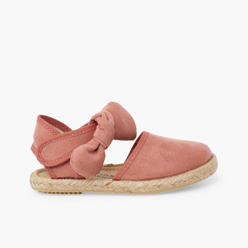 Girls’ espadrilles bow suede-effect