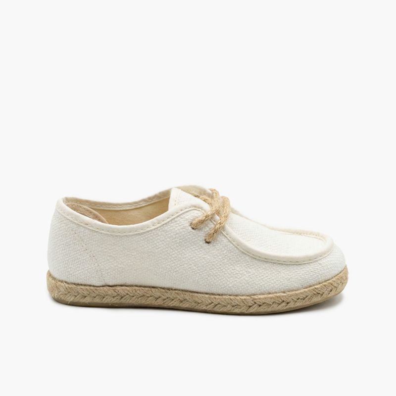 Boys’ wallaby-style boat shoes jute