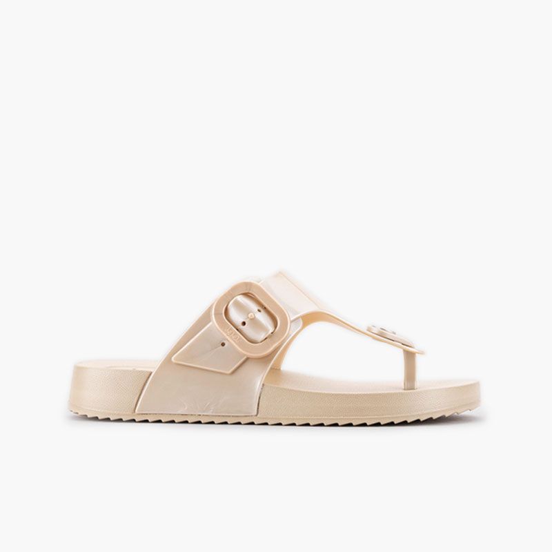 Bari metallic finish buckle sandals