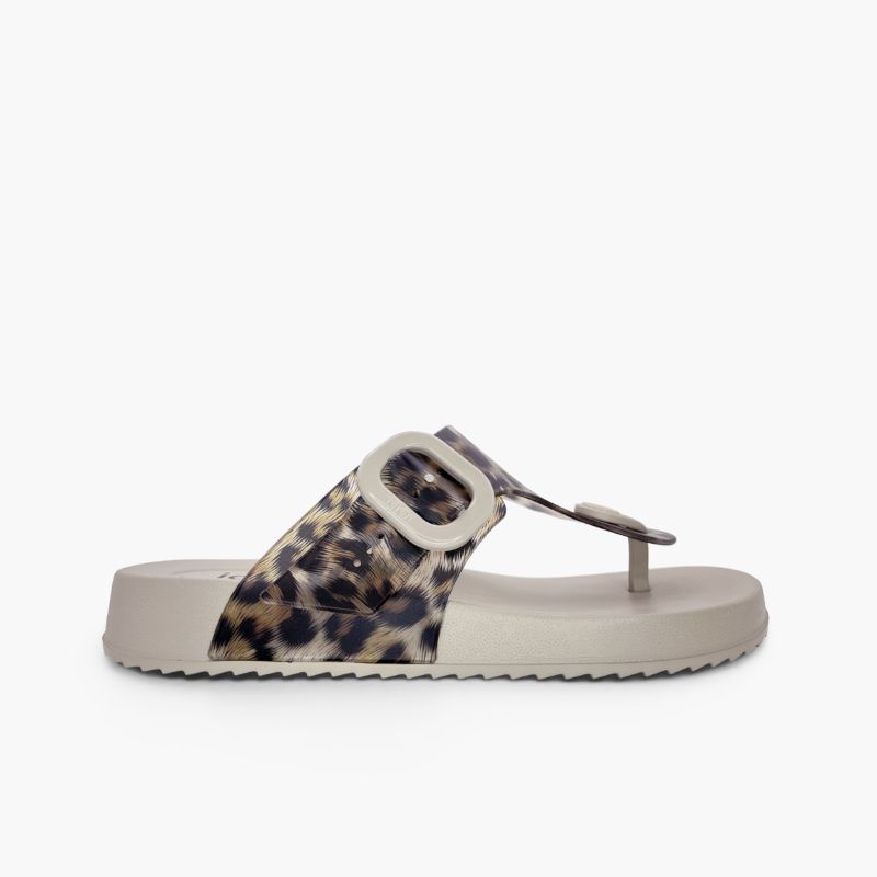 Women’s Bari animal print rubber sandals