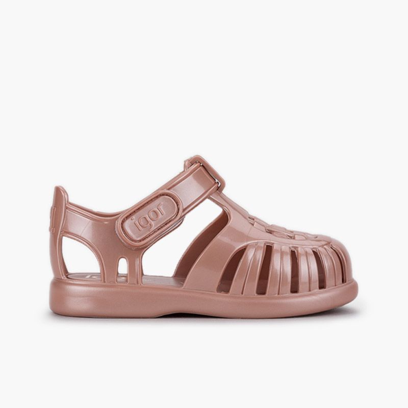 Jelly sandals hook-and-loop fastening Tobby pearl