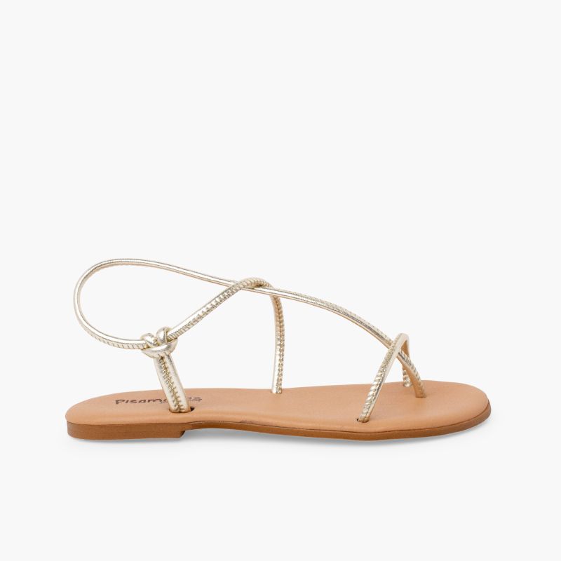 Sandals tubular straps cushioned insole
