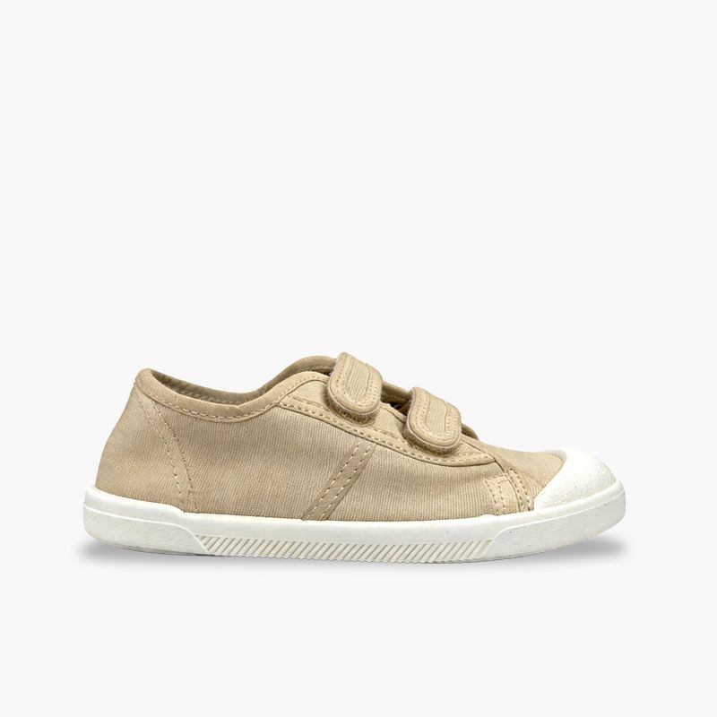 Barefoot washed canvas trainers hook-and-loop