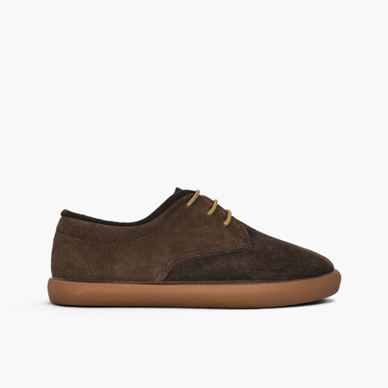 Children’s suede blucher collar laces