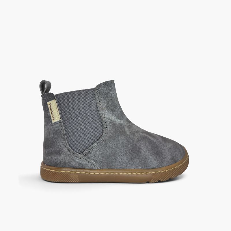 Distressed-effect barefoot boots for children