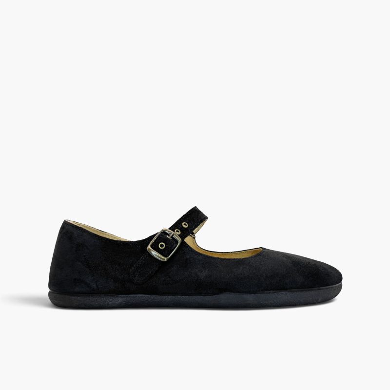 Women’s barefoot suede Mary Janes buckle