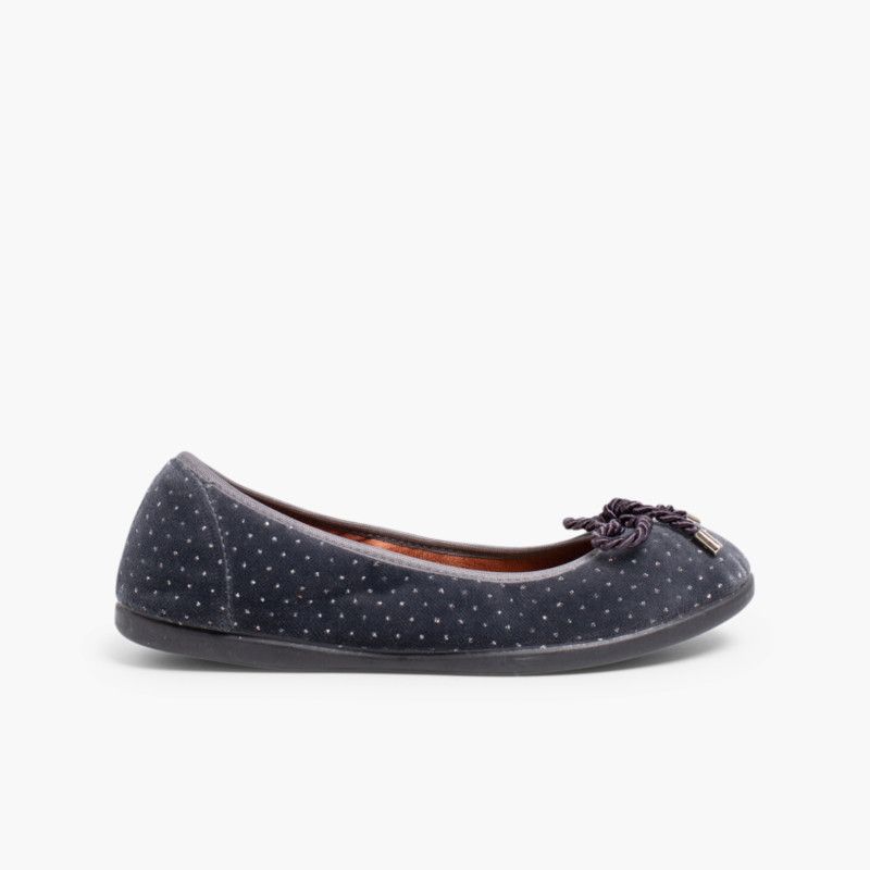 Ballerina shoes in Velvet with Bows and Sparkles