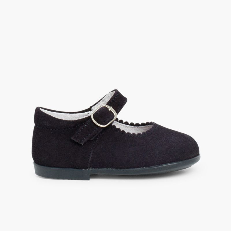 Girls Buckle Up Suede Mary Janes