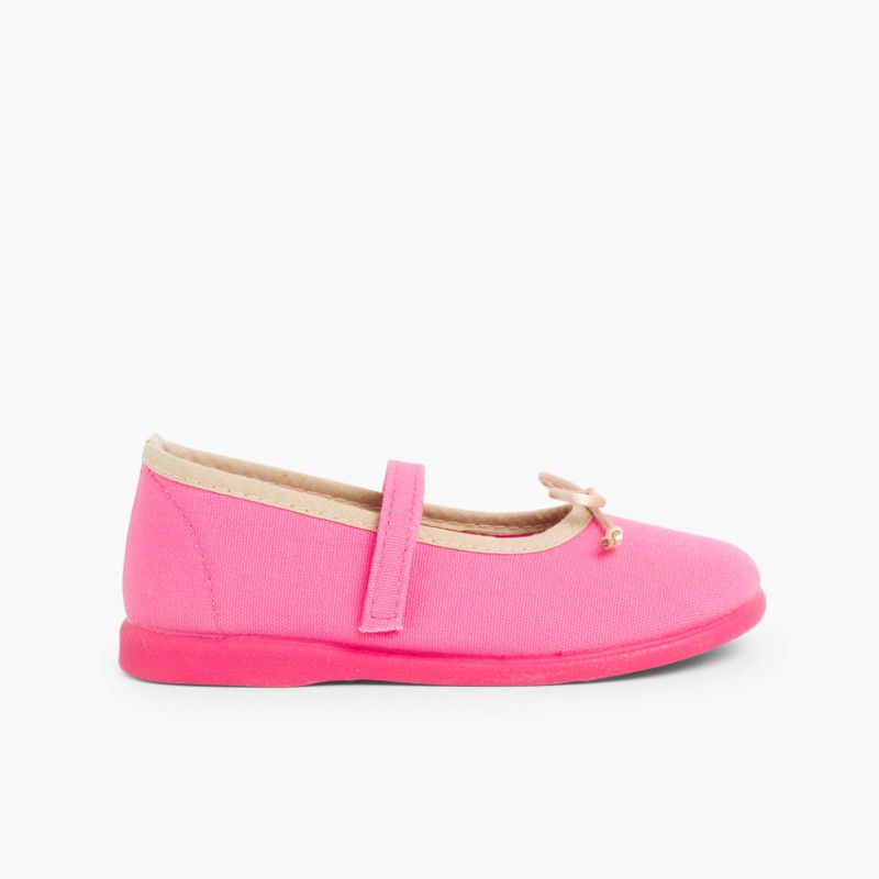 Girls Thin loop fasteners Mary Janes with Ribbon