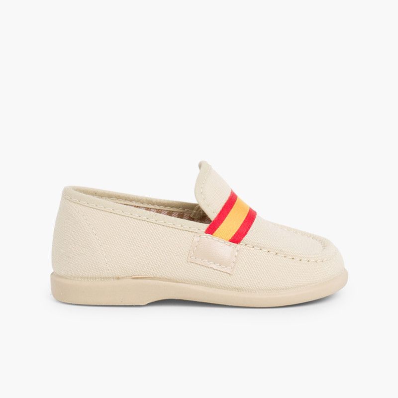 Boys Coloured Band Canvas Moccasins