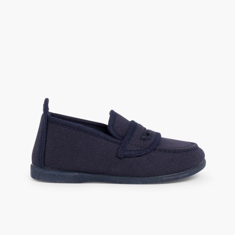 Boys Plain Canvas Loafers